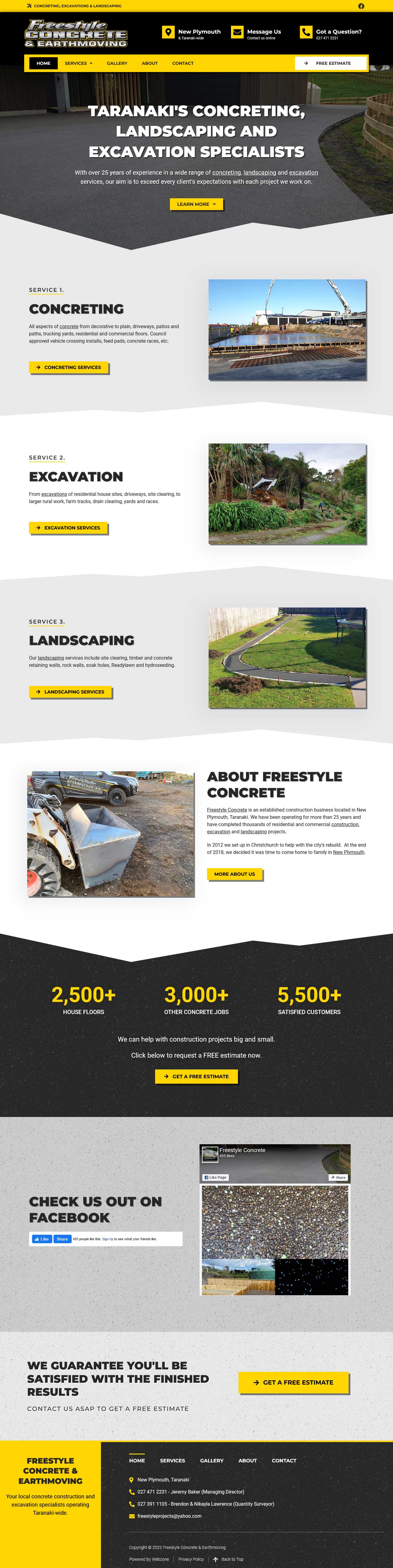 Freestyle Concrete Website (Full View)